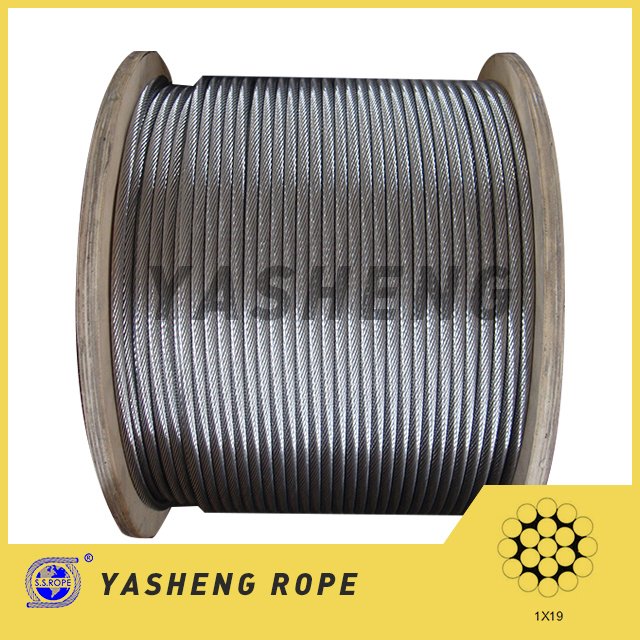 1×19 Stainless Steel Wire Rope 